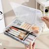 Dustproof Storage Box 4 Grid Desktop Storage Box Durable Organizer Case  Office Organizing