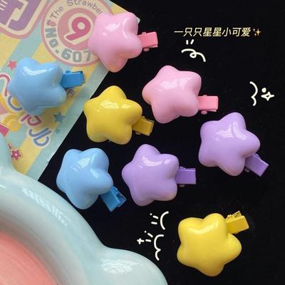 Small Clips Sweet Cute Bangs Side Clips New Colorful Fat Stars Headwear Girls Kids Women Hair Accessories
