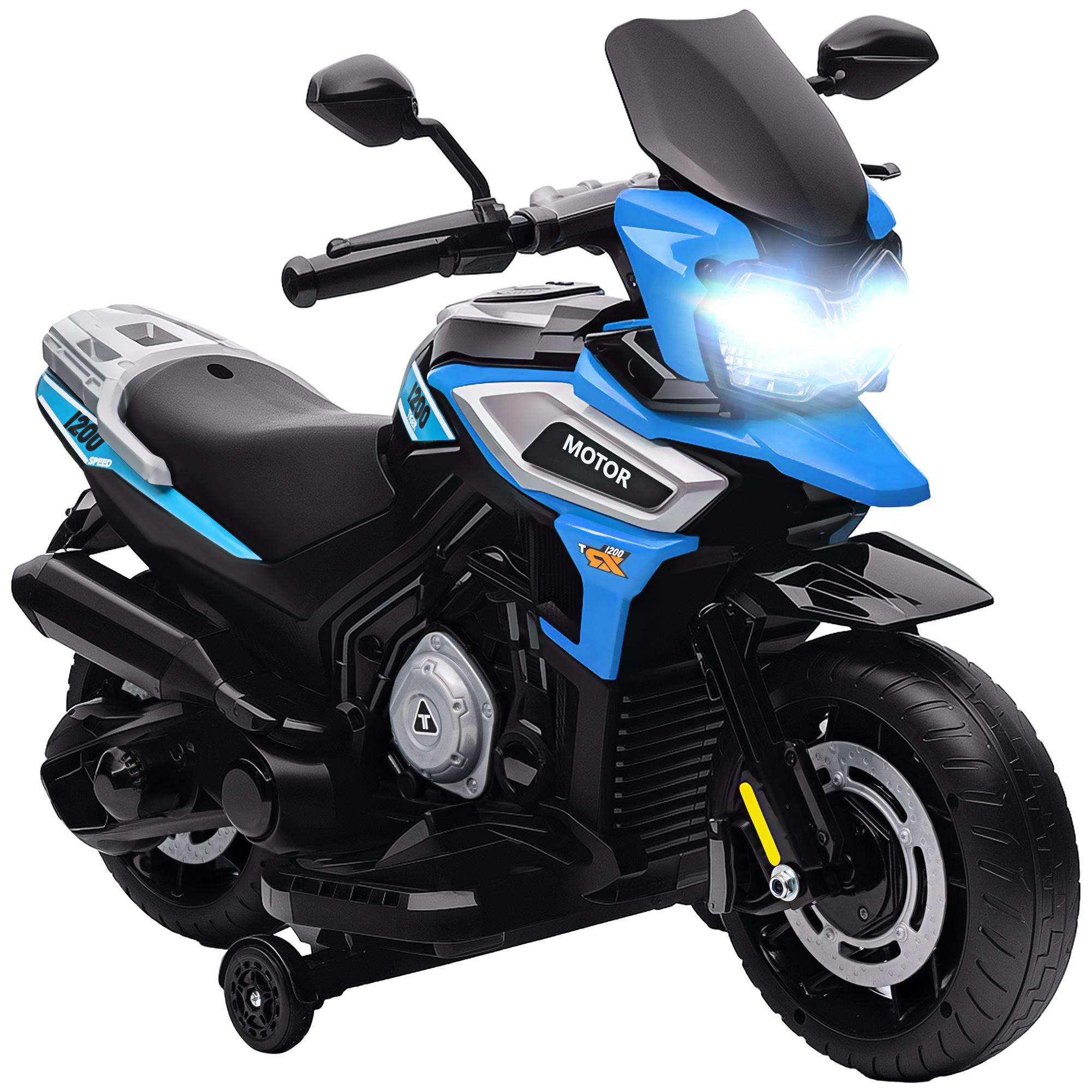 Elektrisks motocikls bērniem ar riteņiem, spoguļiem
