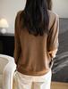 2025 A/W Women's Color Block Knit Cardigan - Fake Two-Piece, Round Neck, Long Sleeve, Loose Fit Sweater Coat