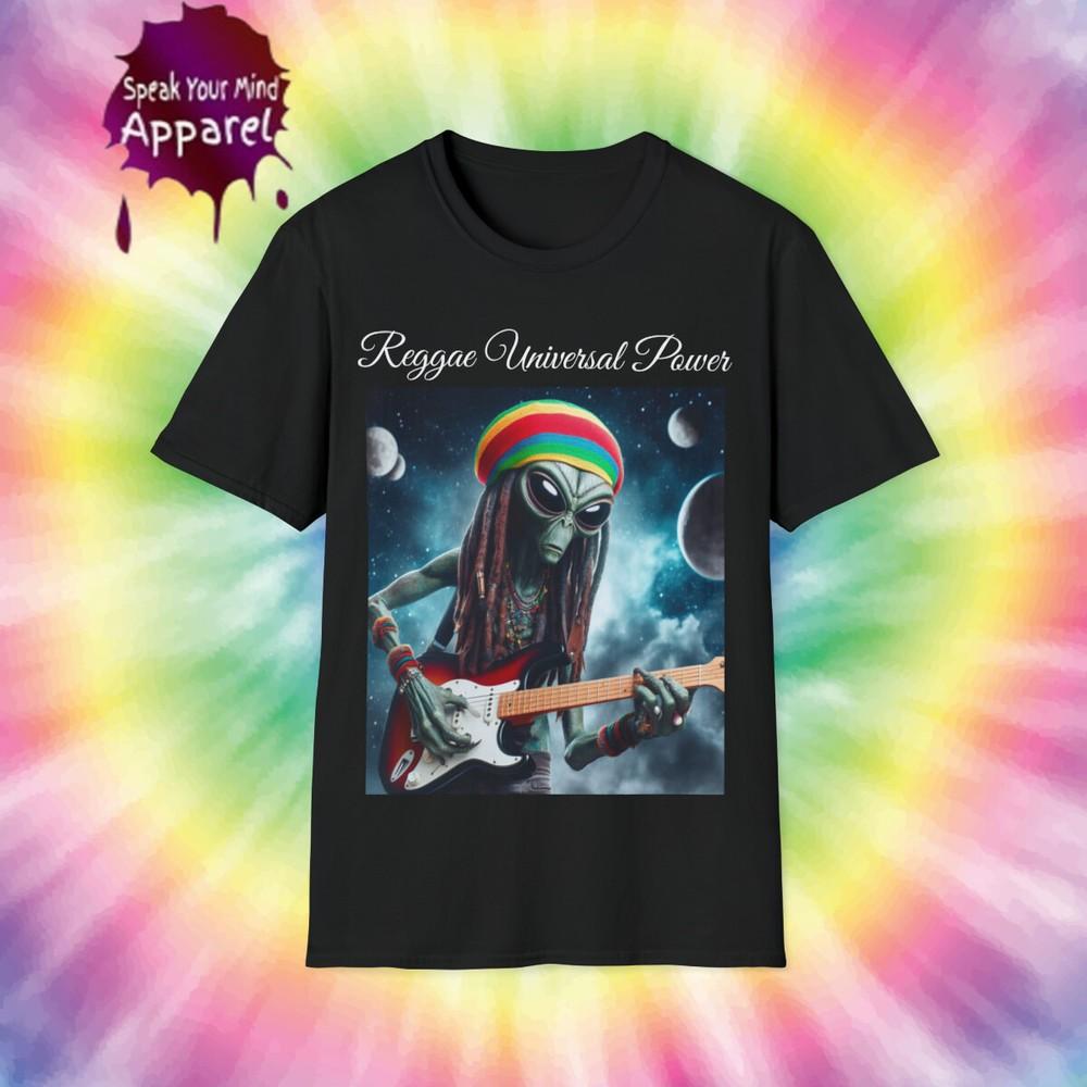 Unisex Cotton T-Shirt. Reggae alien rasta. Rastafari Funny shirt Unisex T-Shirt L