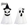 Foldable Ghost Ornament Halloween Decoration Indoor Tabletop Standing with Witch Cute Scary Desktop Hat/Bow for Mantel Dining Table Party Home Decor
