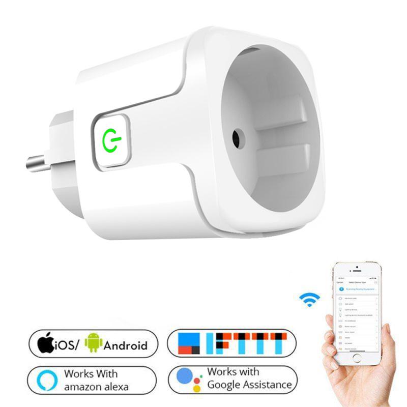 EU Wifi Smart Plug Wi-Fi Enabled Mini Socket App Remote Control Wireless Portable Automatic Timer Sockets with ON/OFF Switch for Light Electrical Appl