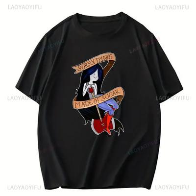 Letní oblečení Rockový styl Žvýkající princezna Čas na dobrodružství Grafická trička Zábavný dárek od Marceline Ležérní bavlněné tričko pro muže