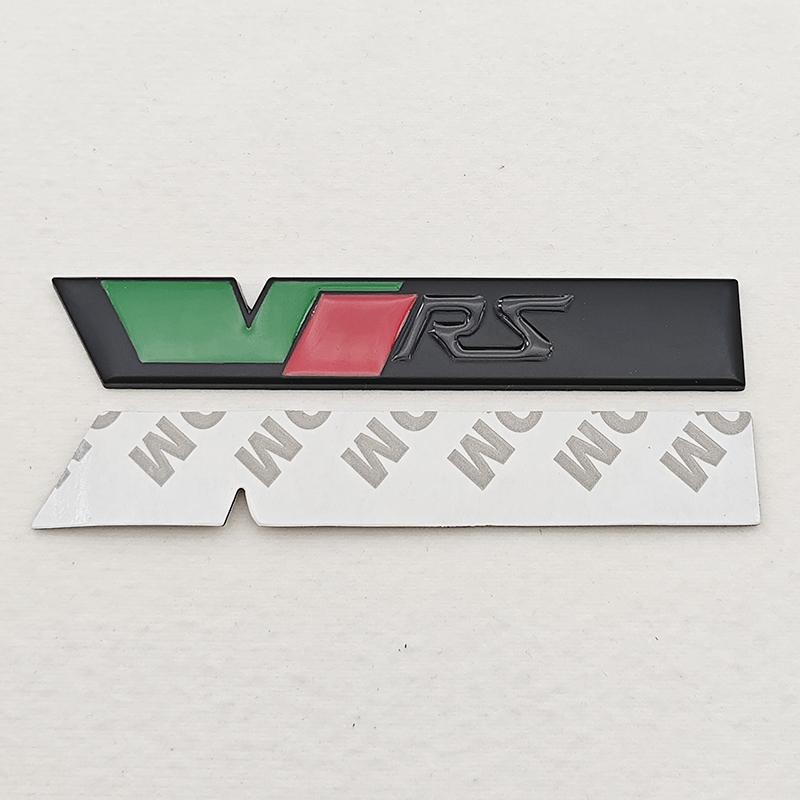AAAJA1 NEW 3D Metal Car Letters Logo VRS Front Grille Side Fender Trunk Badge Label For Skoda VRS Sticker Emblem Auto Accessories