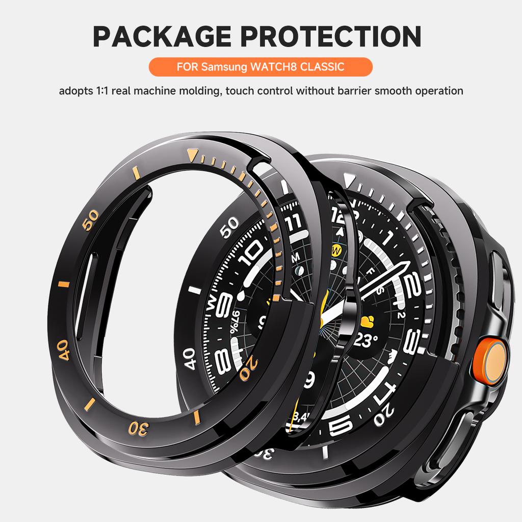 Full-Coverage Bumper Case for Samsung Galaxy Watch 8 Classic 46mm,[No Screen Protector]Slim Shockproof Cover for Samsung Watch 8