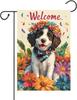 Welcome English Springer Spaniel Garden Ag 12x18 Double Sided Oral Summer Spring Colorful Daisy Dog Yard Ag Small Outd