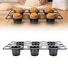 6 Cup Popover Pan for Baking   Non Stick Sturdy Carbon Steel Bakeware Easy to Clean for Pudding Muffins Popovers
