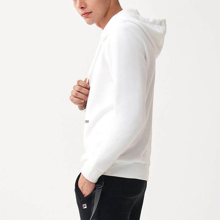 Fila Frenchie Alphabet Embroidery Sports Hoodie Men Hoodie White F51M048216A-WT