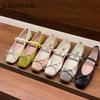 Fashion SUOJIALUN 2025 Spring New Candy Color Women Flat Shoes Fashion Round Toe Ladies Elegant Mary Jane Shoes Soft Ballerina Shoes