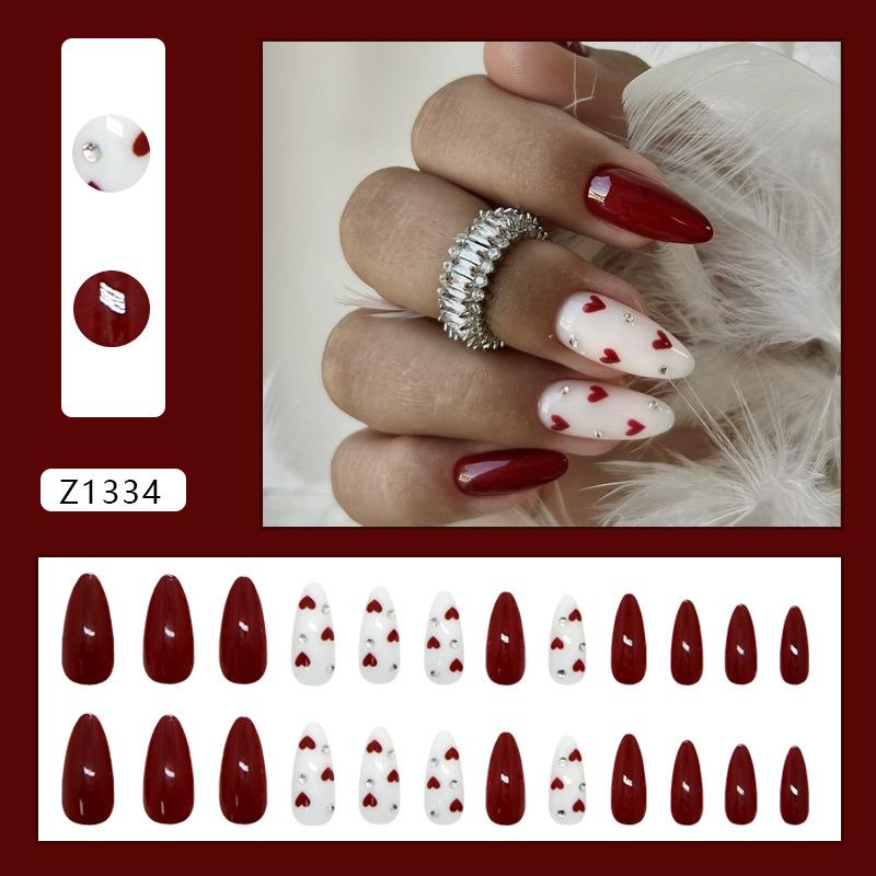 24 Pieces Rich Red Shining Playful Love Temperament Versatile Fashion ins Style Detachable Wear Armor 24 Pieces
