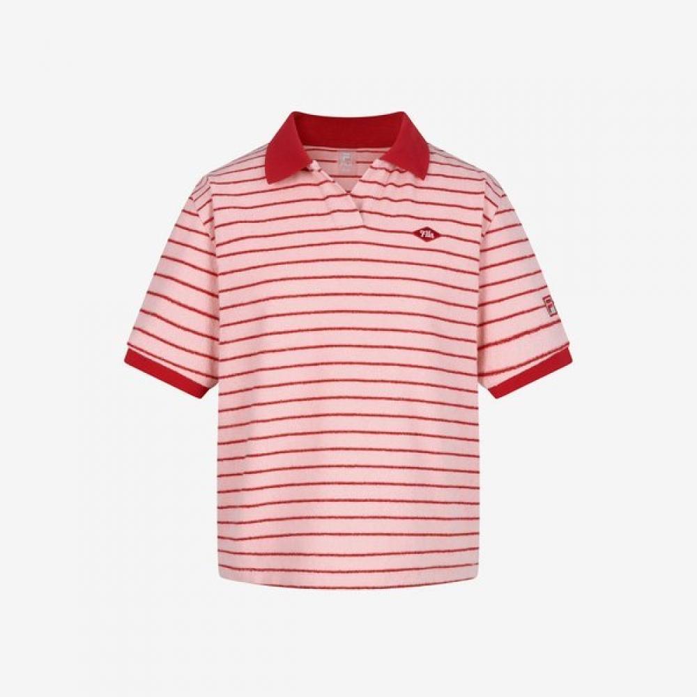 Fila Terry Semi Cropped Collar Tee PINK/W95