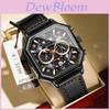 Swiss Watch Men Quartz Watch With Luminescent Hands And Leather Strap For Casual Wear