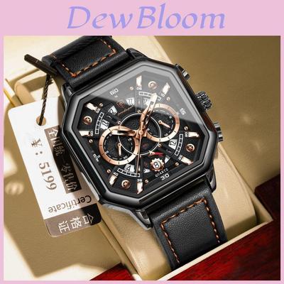 Swiss Watch Men Quartz Watch With Luminescent Hands And Leather Strap For Casual Wear