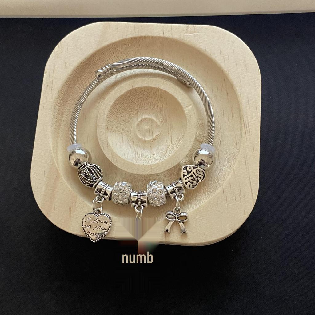 Panjia Dora Women's Stainless Steel Beaded Bracelet - European American Versatile Luxury Jewelry