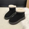Autumn and Winter New Wool Thick-soled Short Snow Boots Women's Foreign Trade Large Size Round Head Foot Thickened Cotton Shoes