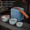Shangqi Beige Reishi Ceramic Tea Set with Square Bag