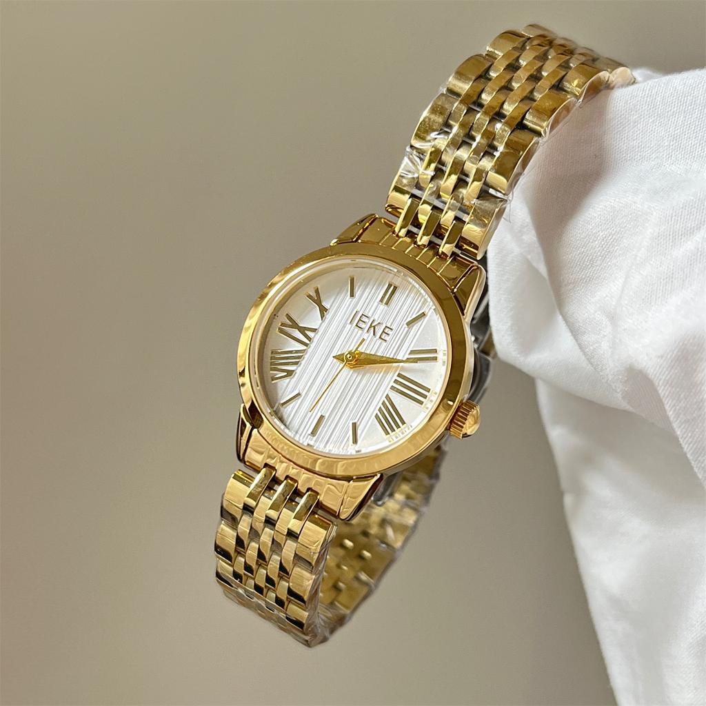Original women's watch with a light luxury retro designsmall round dialhigh-end retro steel band, quartz watch, a gift for women