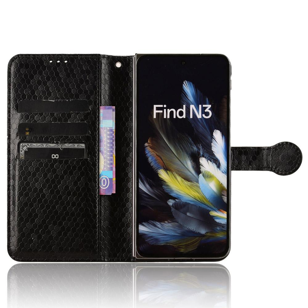 

For OnePlus Open/Oppo Find N3 5G Case Imprint Anti-scratch PU Leather Phone Wallet Cover Green