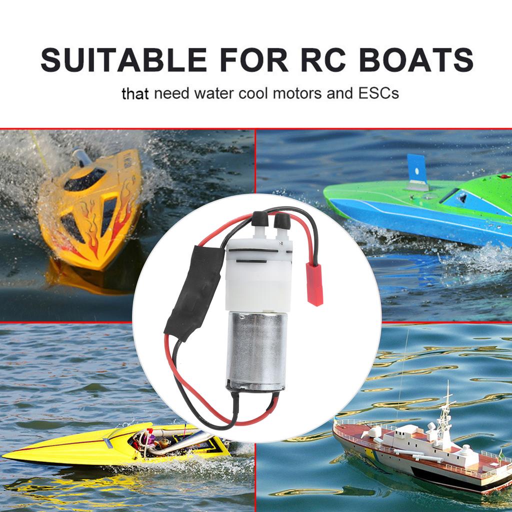 Kleine, geräuscharme 370-Wasserkühlungspumpe mit Motor für RC-Boote, wasserdichte Pumpe, JR-Stecker
