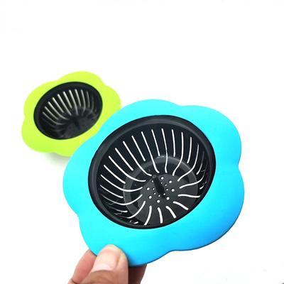 Flower Shaped Silicone TPR Kitchen Sink Strainer Bathroom Shower Drain Sink Drains Cover Sink Colander Sewer Hair Filter 1PCS