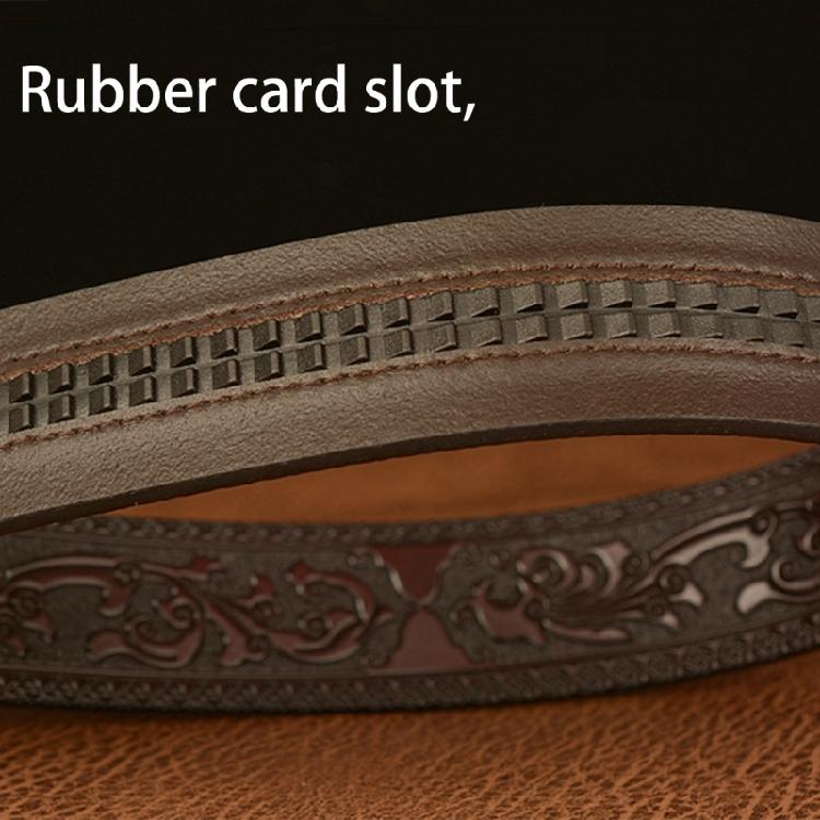 Classical Men Leather Belt with Convenient Automatic Buckle and Carved Beast Buckle Chinese Beast Head
