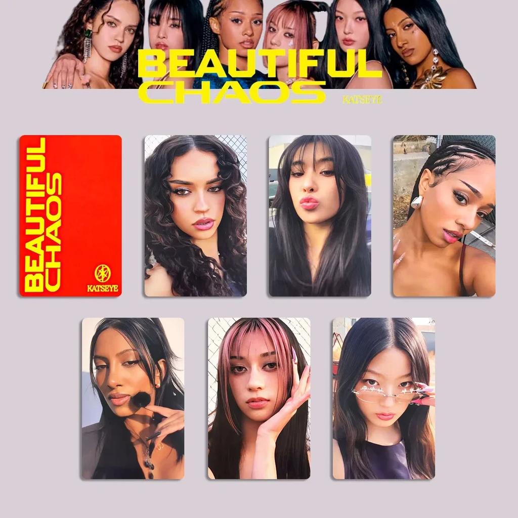 6Pcs Kpop Idol KATSEYE Lomo Cards New Album BEAUTIFUL CHAOS MEGAN Daniela MANON LARA SOPHIA HD Printd Photocards Fans Gifts