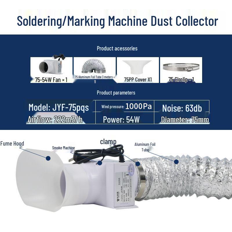 Compact Solder Fume Extractor and Laser Engraving Dust Removal Fan
