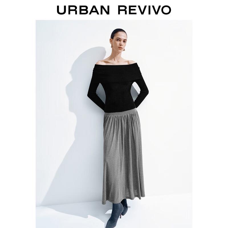 Women's Short Slim-Fit Off-Shoulder Knit Top UWJ950088