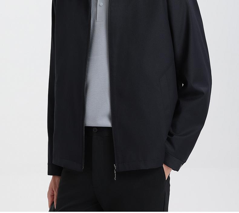 Langdeng Men's Autumn and Winter Commuting Style Easy to Maintain, Wrinkle Resistant and Windproof Business Collar Jacket