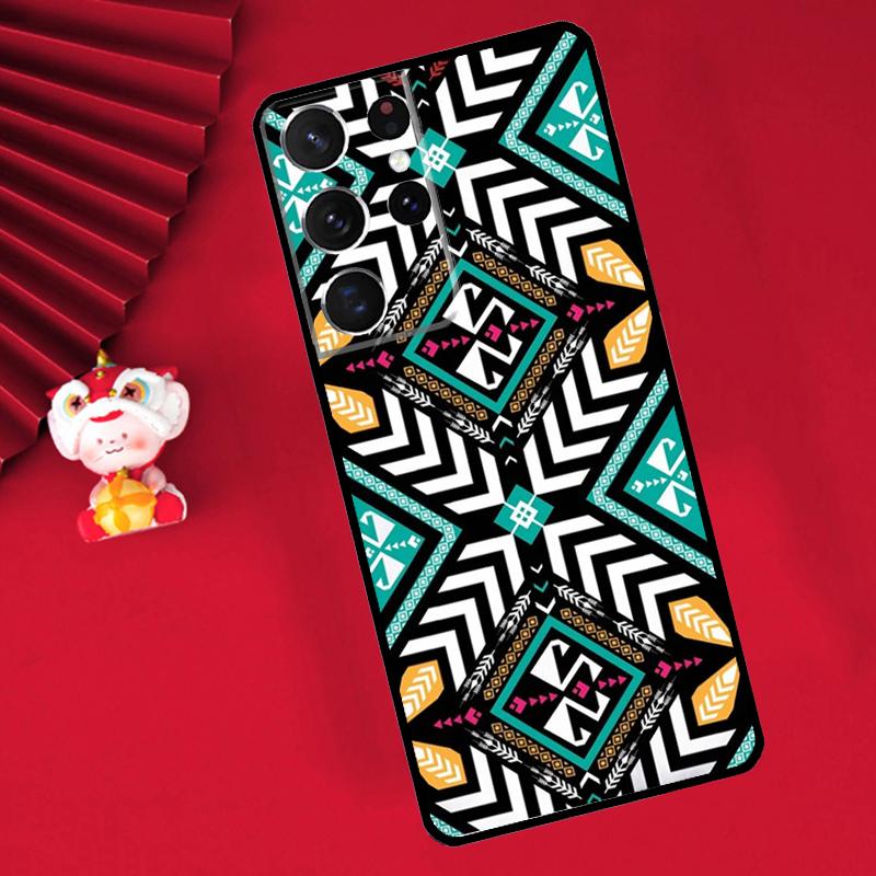 Tribal Aztec Geometric Colour Case For Samsung Galaxy S24 S23 S22 S21 Ultra S20 FE Note 20 10 Plus S8 S9 S10 Back Cover
