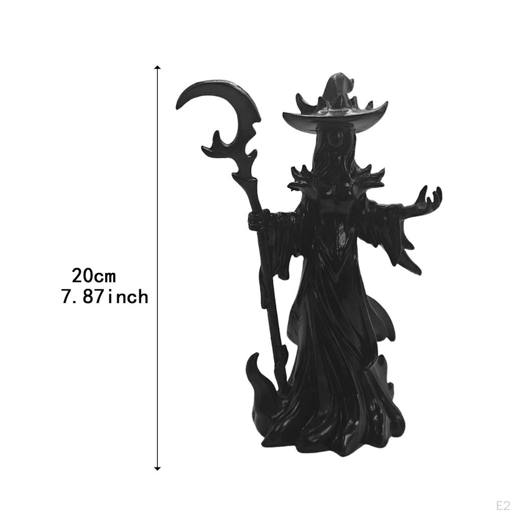 Witch Statue Retro Spooky Scary Halloween Decoration for Mantel Shelf Indoor