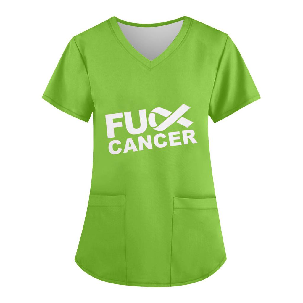 Women's V-Neck Short-Sleeve Pocketed Top With Side Slit