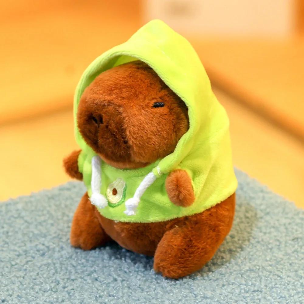 Niedliches Capybara Plüschtier in kleiner Größe mit Flügeln, Kapuzenpullover, Simulations-Capybara-Puppe, flauschiges Spielzeug, Geburtstagsgeschenke