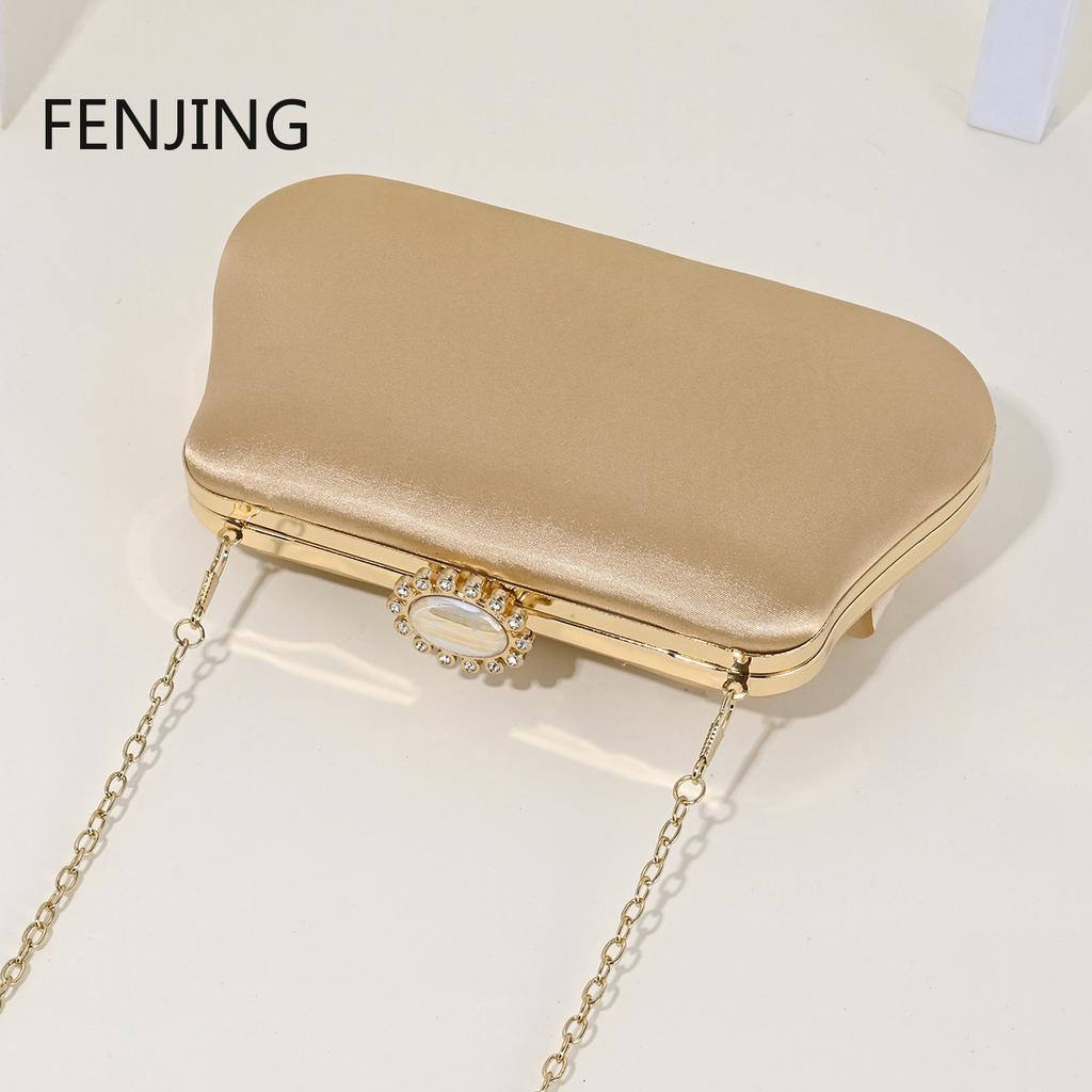 Satin 3D Flower Evening Bags Women Dinner Shoulder Crossbody Bag Luxury Design Handbags Gold Pink Clutches for Party Banquet