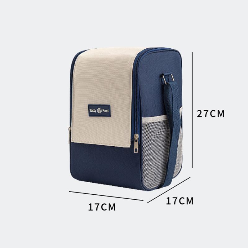 New Double Pull Insulation Bag Large Capacity Lunch Bag Ice Bag With Shoulder Strap Large Opening Easy Carry Food Container