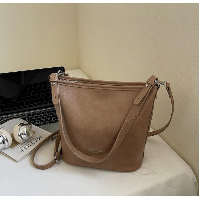 

Ретро сумка женская большой вместимости новая осенне-зимняя универсальная на плечо сумка-мессенджер популярная сумка-ведро для поездок на работу хаки