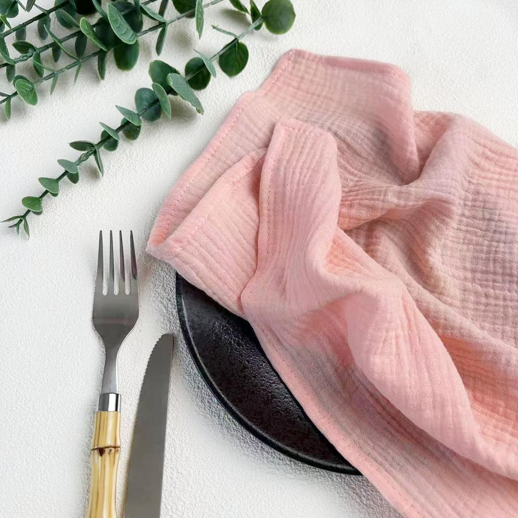 6Pcs 40x40cm Thick Gauze Cotton Napkins Reusable Tea Towel for Wedding Party Dinners Baby Shower Christmas Table Decoration