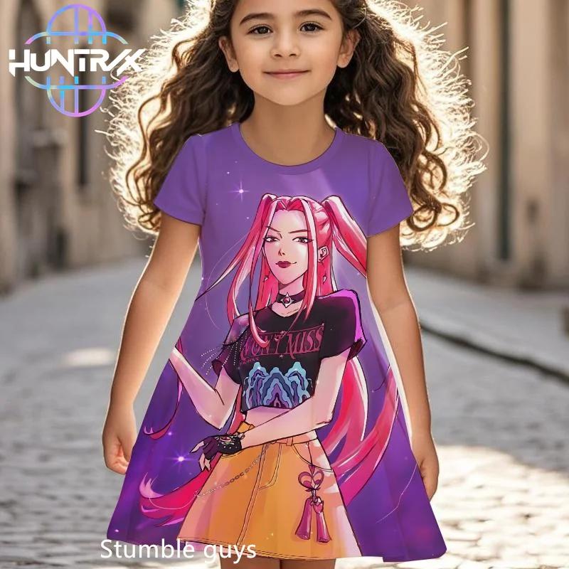 

Multicolored Dress for Girls Featuring Floral And Horse Patterns, Short Sleeves 170