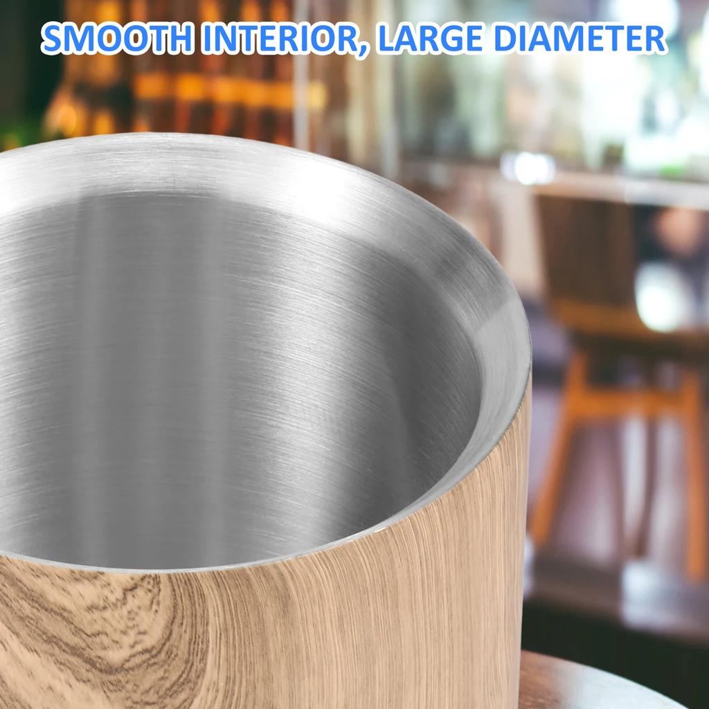3L Stainless Steel Ice Bucket Good Sealing Insulated Ice Bucket Large Capacity Beverage Cooler Container Easy To Clean for Bar