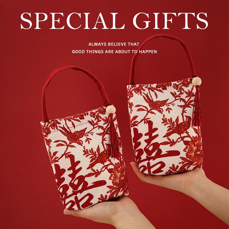 Wedding Candy Gift Pouches - Chinese Style Cloth Bags for Packaging and Gifts