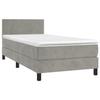Cadre de lit avec matelas - Maison Exclusive - 90x190 cm - Velours gris clair - Tête de lit réglable