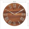 Vintage Design 12 Inch Handcrafted Stylish Elegant Analog Wooden Wall Clock for Living Room Hall Bedroom Office Gifting Asian Red Textured Wood