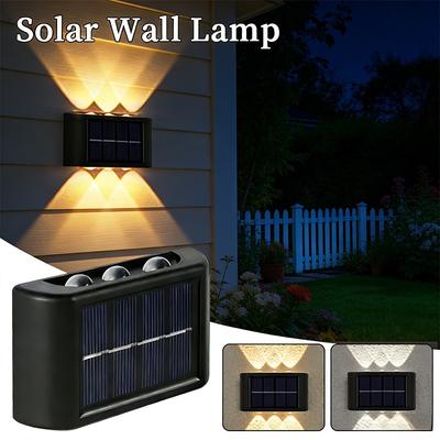 Up Down Solar Wall Washer Light, Outdoor LED Garden Lamp, Waterproof Wall Light for Yard Street Decoration