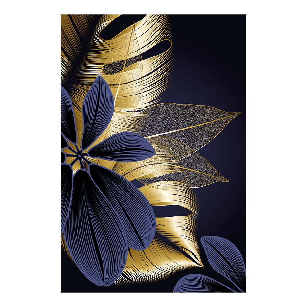 Black Golden Plant Leaf Canvas Poster Print Modern Home Decor Abstract Wall Art Painting Nordic Living Room Decoration Picture