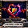 Wall Hanging Tapestry Custom NameDjurgårdens IF Pattern Personalized Printed Fabric Wall Decor