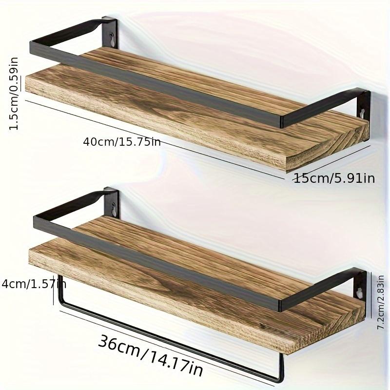 Solid Wood Floating Shelves Wall Mounted Rust Proof Storage Rack for Bathroom Bedroom Wall Decor Living Room Accesories