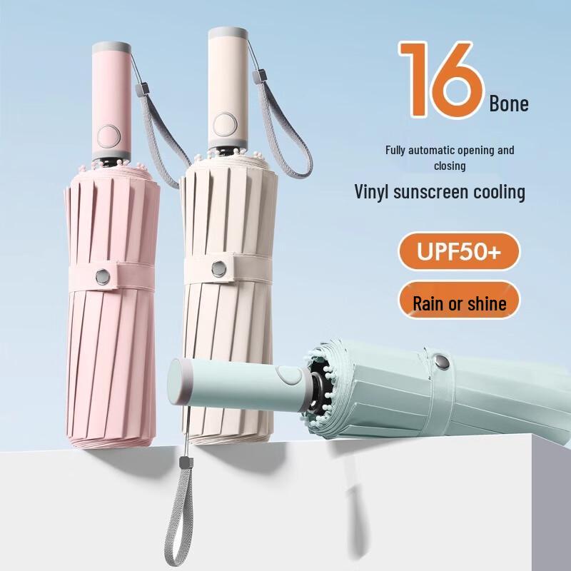 Maydu 16-Rib Automatic UV Folding Umbrella