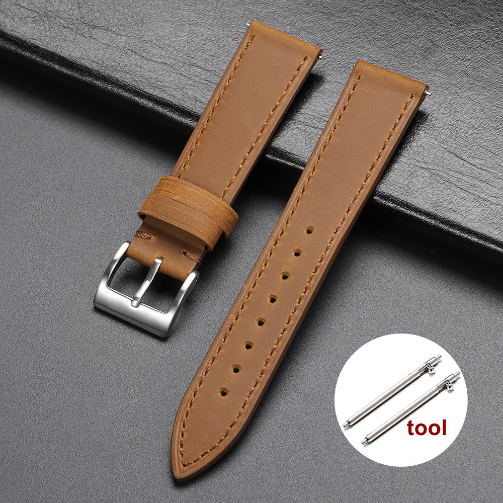 Retro Echtleder Uhrenarmband Schnellverschluss 18mm 19mm 20mm 21mm 22mm Weiches Vintage Braun Uhrenarmband Herren Damen Uhrenarmband