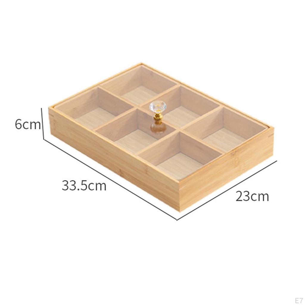 Wooden Dessert Tray with Protective Lid for Entertaining